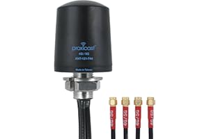 Proxicast 4x4 MIMO 5G Antenna - Vandal Resistant Low Profile Omnidirectional Through-Hole Mount - 12 ft Coax - Black - Compat
