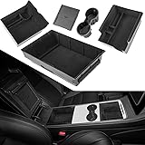 2023 Upgraded 5PCS Model Y Cup Holder Center Console Under Seat Organizer Tray Hidden Armrest Storage Box