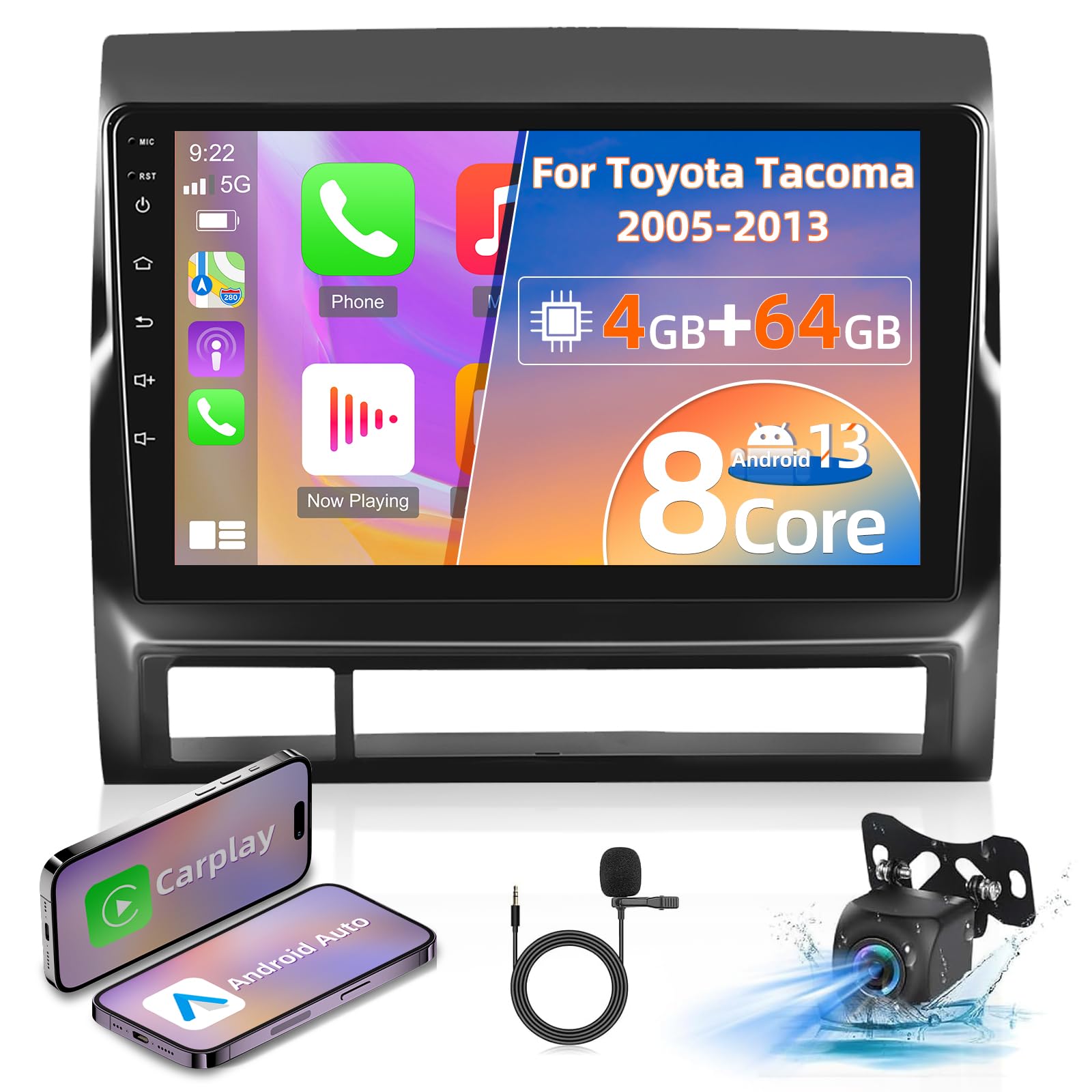 10.1" Android 13 Car Radio For Toyota Tacoma 2005-2013 – Wireless Carplay & GPS