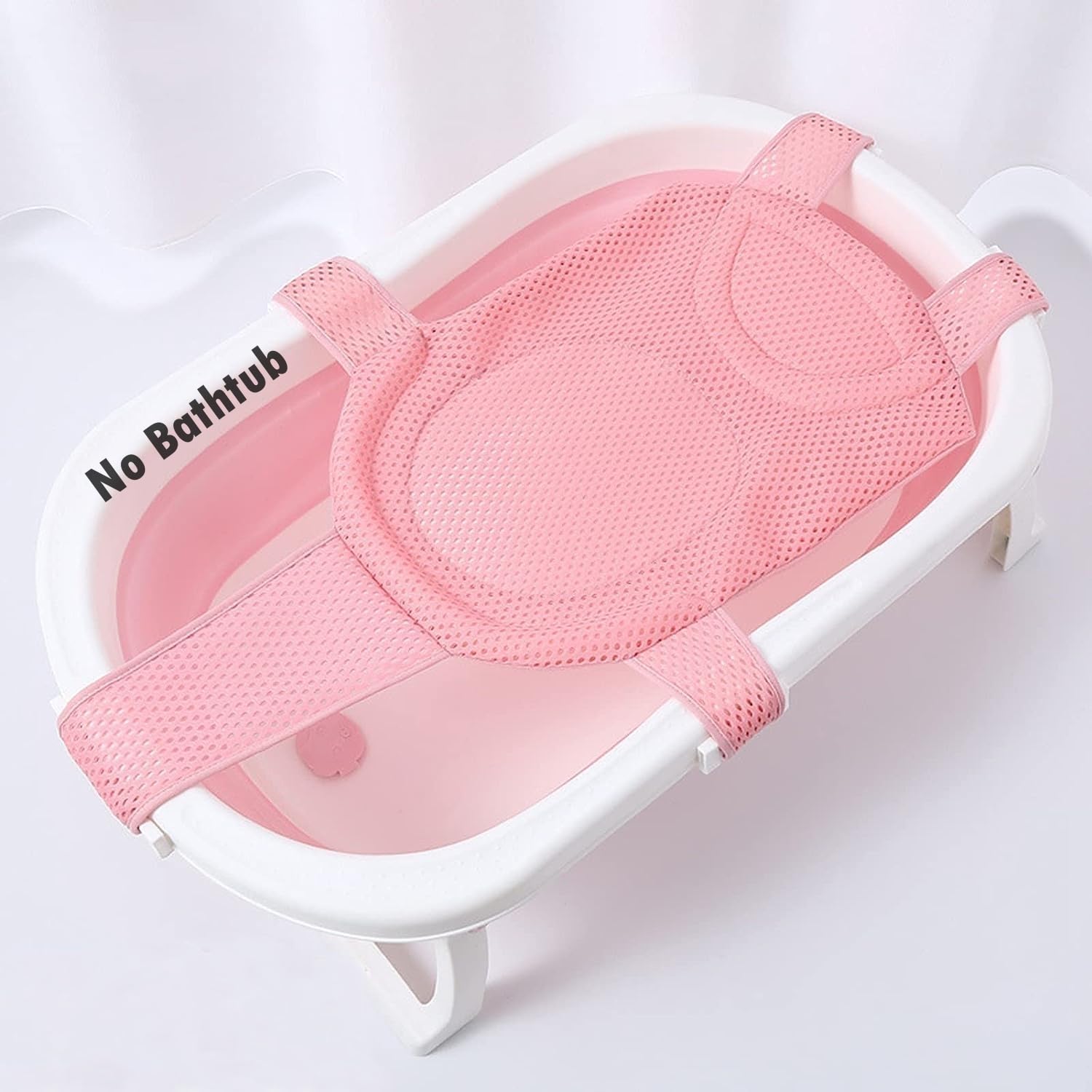 Photo 1 of Baby Bath Support Mesh Pad Newborn Bath Tub Seat Net Non-Slip Baby Tub Mat Floating Bathtub Seat Cushion Adjustable Pillow for Bathing Cushion Pad Mat for 0-3 Years Old (No Bathtub)