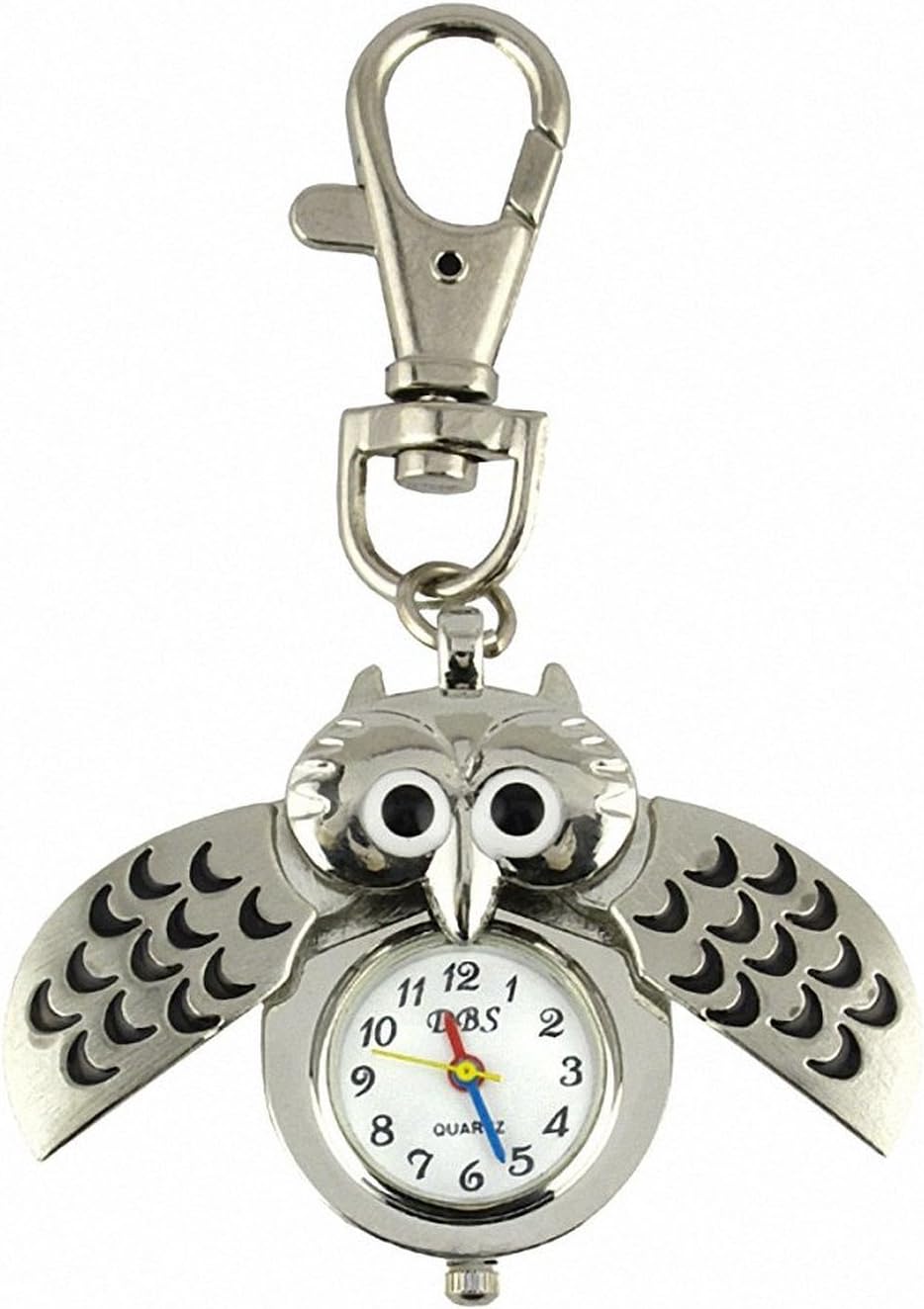 AngxunBeauty Pretty OWL Fashion Quartz Stainless Steel Watch Keychain