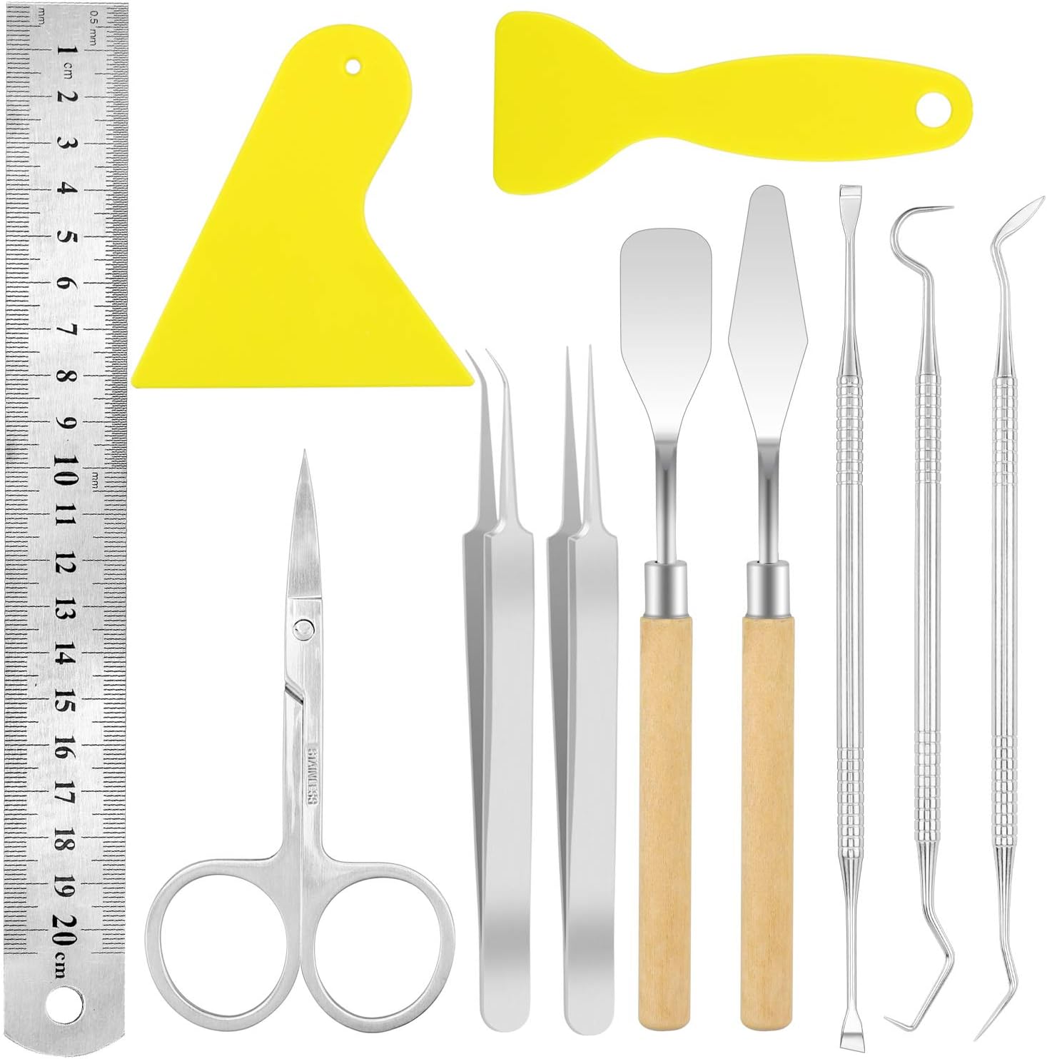 Homgaty Craft Vinyl Weeding Tools Set, 11 Pieces Basic Vinyl Tool Kit for Weeding Vinyl, Silhouettes, Cameos, Lettering,Splicing