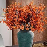 10 Pcs Fall Babys Breath Artificial Flowers, Orange