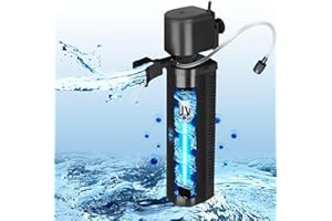 TARARIUM Aquarium Filter for 40-150 Gallon Tank, U-V Fish Tank Green Clean Machine Submersible Powerful Pump Canister Filter 400GPH for Pond Turtle Tank Saltwater Freshwater Crystal Clear Green Killing