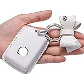 CUIBUKUG for Volvo key fob cover Genuine Leather with keychain,Compatible with Volvo XC40 XC60 S90 XC90 V90 2017 2018 T5 T6 2015 2016 T8 Smart Key Holder