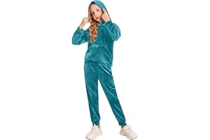 Arshiner Girls Velour 2 Pieces Tracksuits Outfits Athletic Hoodies Sweatshirts and Sweatpants Athletic Clothing Sets