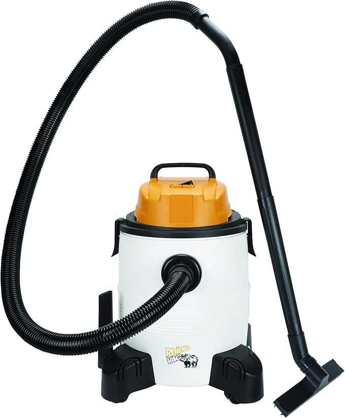Rhino Vac Portable Wet & Dry Shop Vacuum, 35 L (8 gal), Swivel Casters