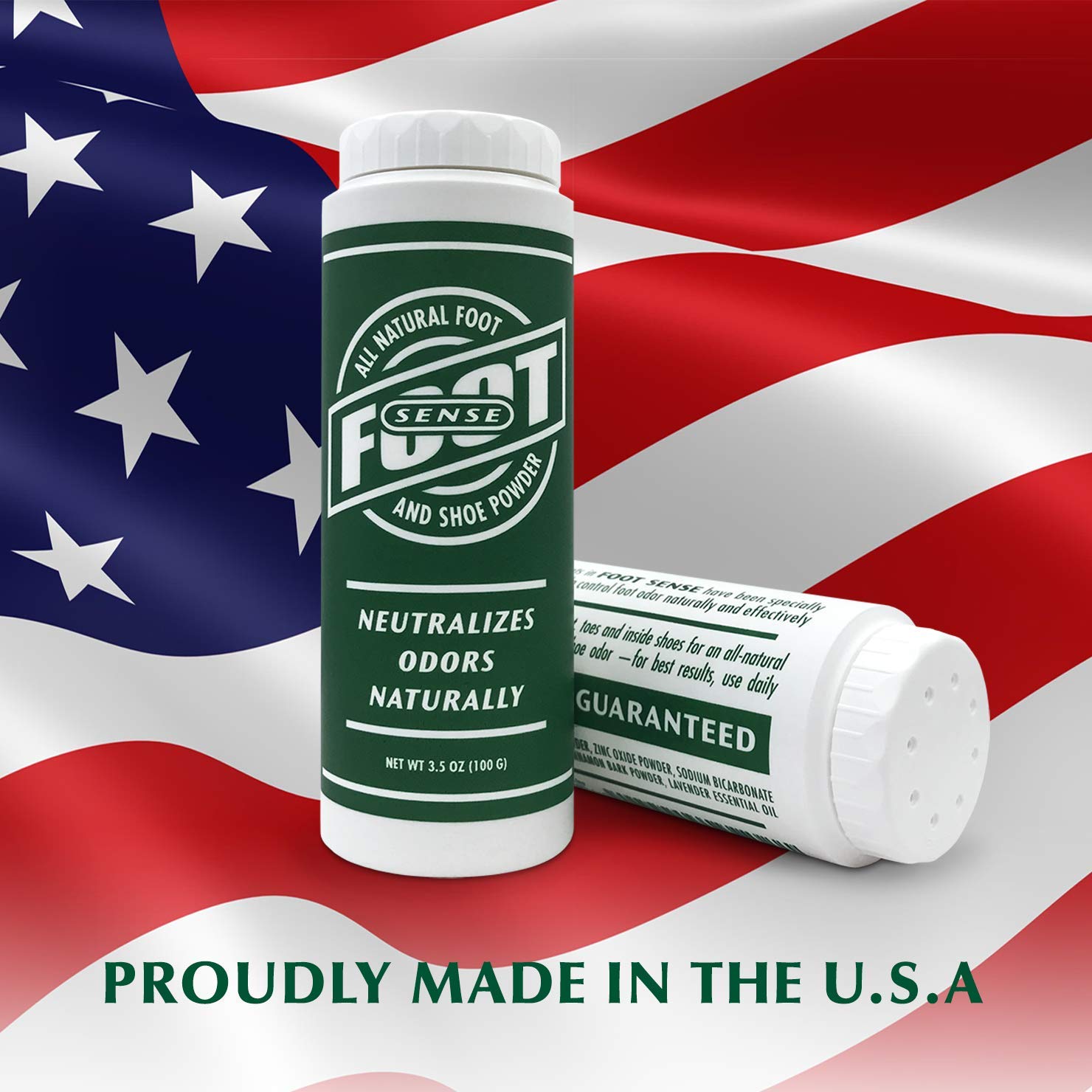 Natural Shoe Deodorizer Powder, Foot Odor Eliminator & Body Powder- for Smelly Shoes, Stinky Feet, Body Freshener. Use on Kids & Adults. Talc Free, Made in USA - FOOT SENSE (100G - 2 Pack - 100G): Electronics
