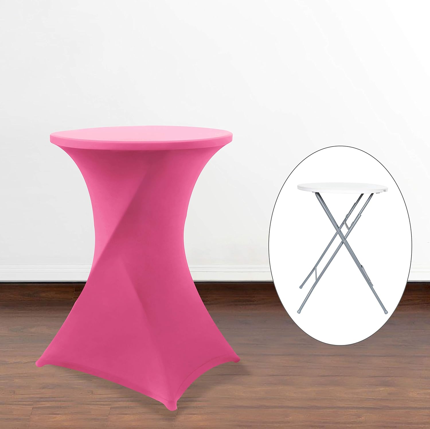Obstal Waxberry Red Cocktail Table Covers Stretch Spandex Cocktail Table Cover Cloth for Wedding (30"-32" Diameter x 42" Height,1Pc): Home & Kitchen