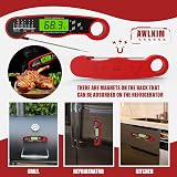 AWLKIM Instant Read Meat Thermometer, Waterproof, Backlit Digital Probe view 5