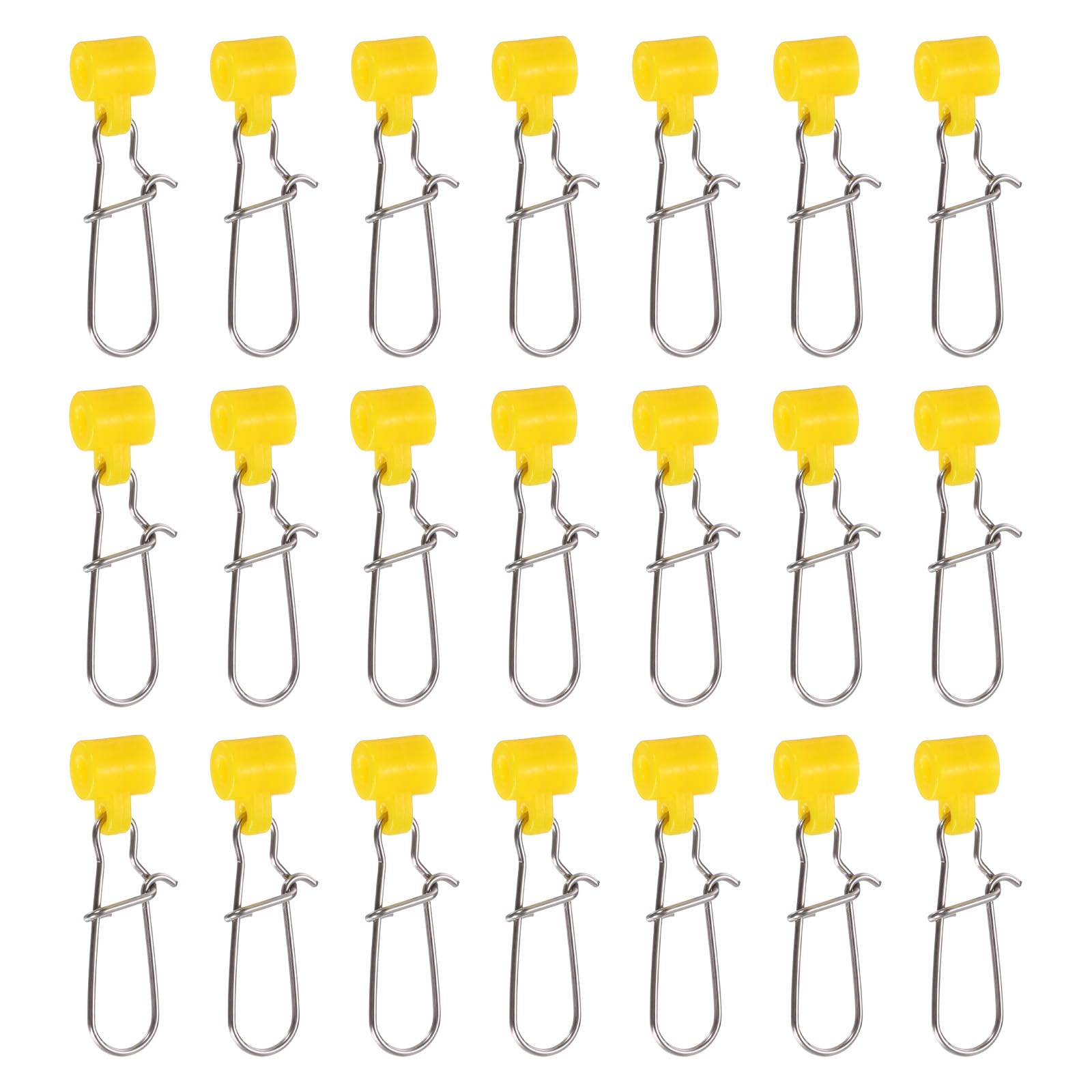 PATIKIL Fishing Line Sinker Slide, 60Pcs Duo Lock Snap Sinker Slider Weight Connector 6# for Saltwater Fishing Rigs Tackle, Yellow