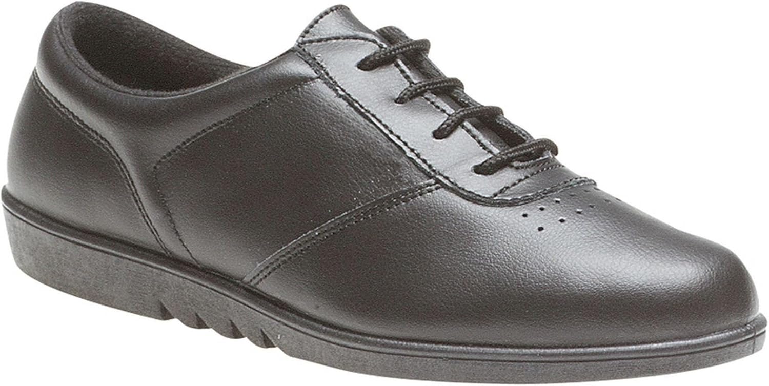 black leather women's nursing shoes