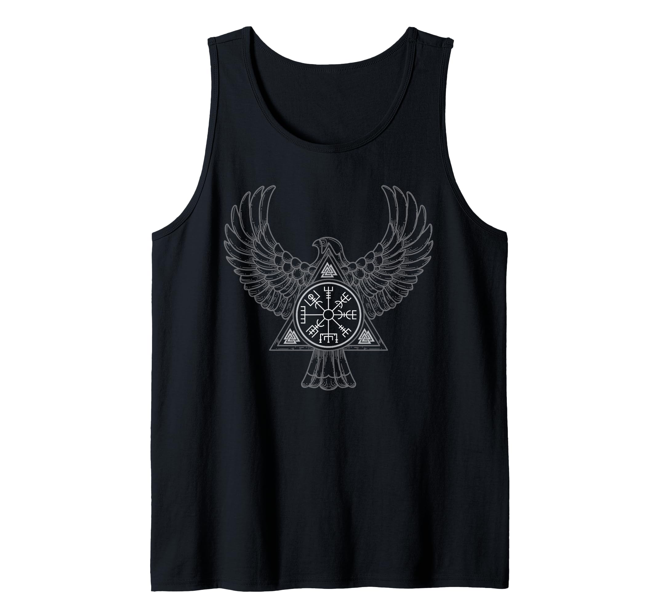 Retro Raven Celtic Viking Vegvisir Compass Viking Tank Top