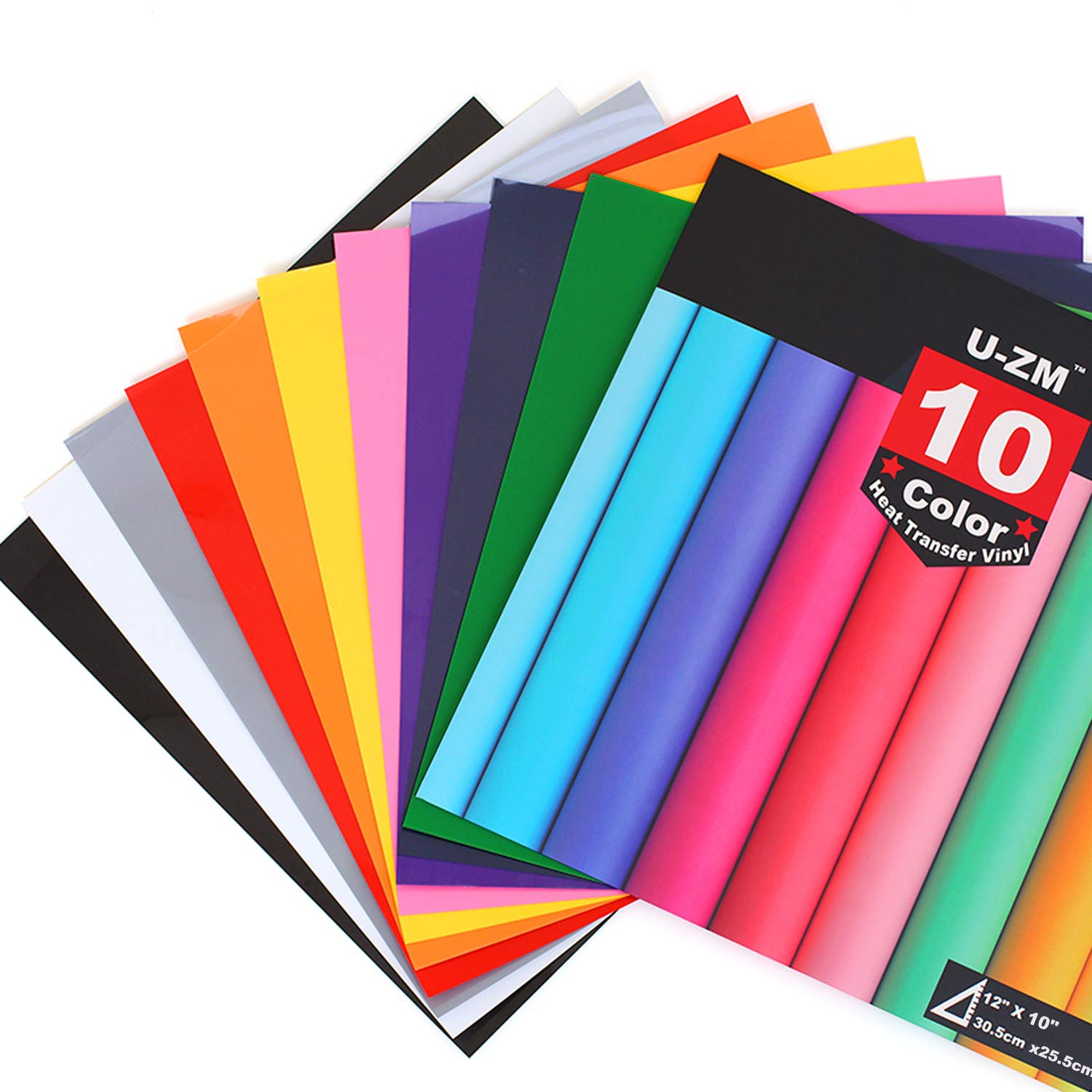 u zm heat transfer vinyl htv bundle 12 x 10 10 sheets iron on vinyl