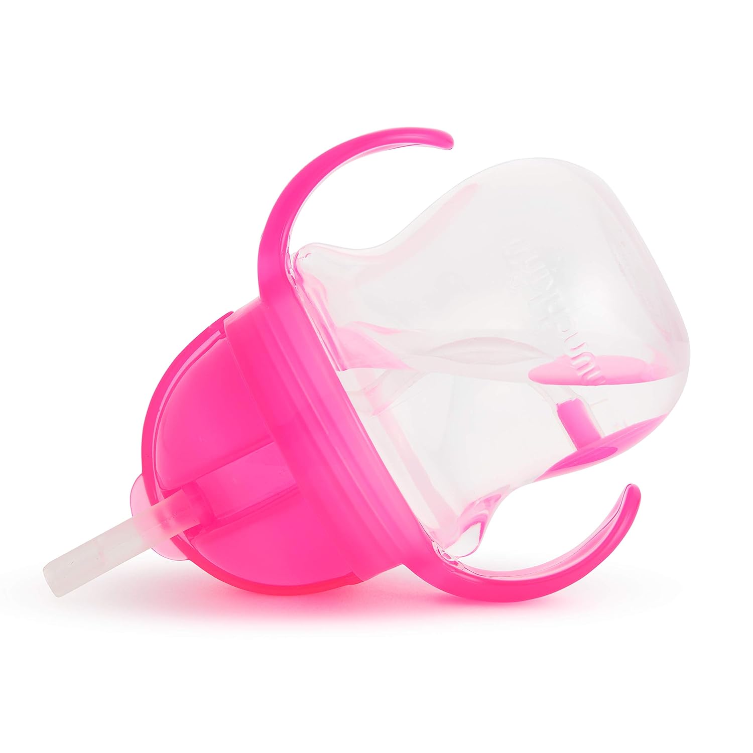 Munchkin Any Angle Click Lock Weighted Straw Trainer Cup, Pink/Orange, 7oz, 2pk : Baby