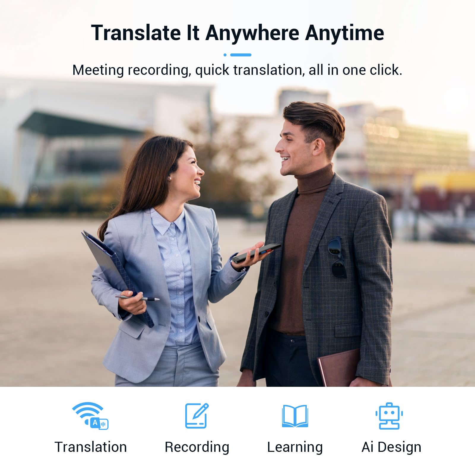 Language Translator Device 2025, 139 Languages AI Offline/Group/Phone Translation Device Two Way Real-Time Voice Translator Device with 5.5