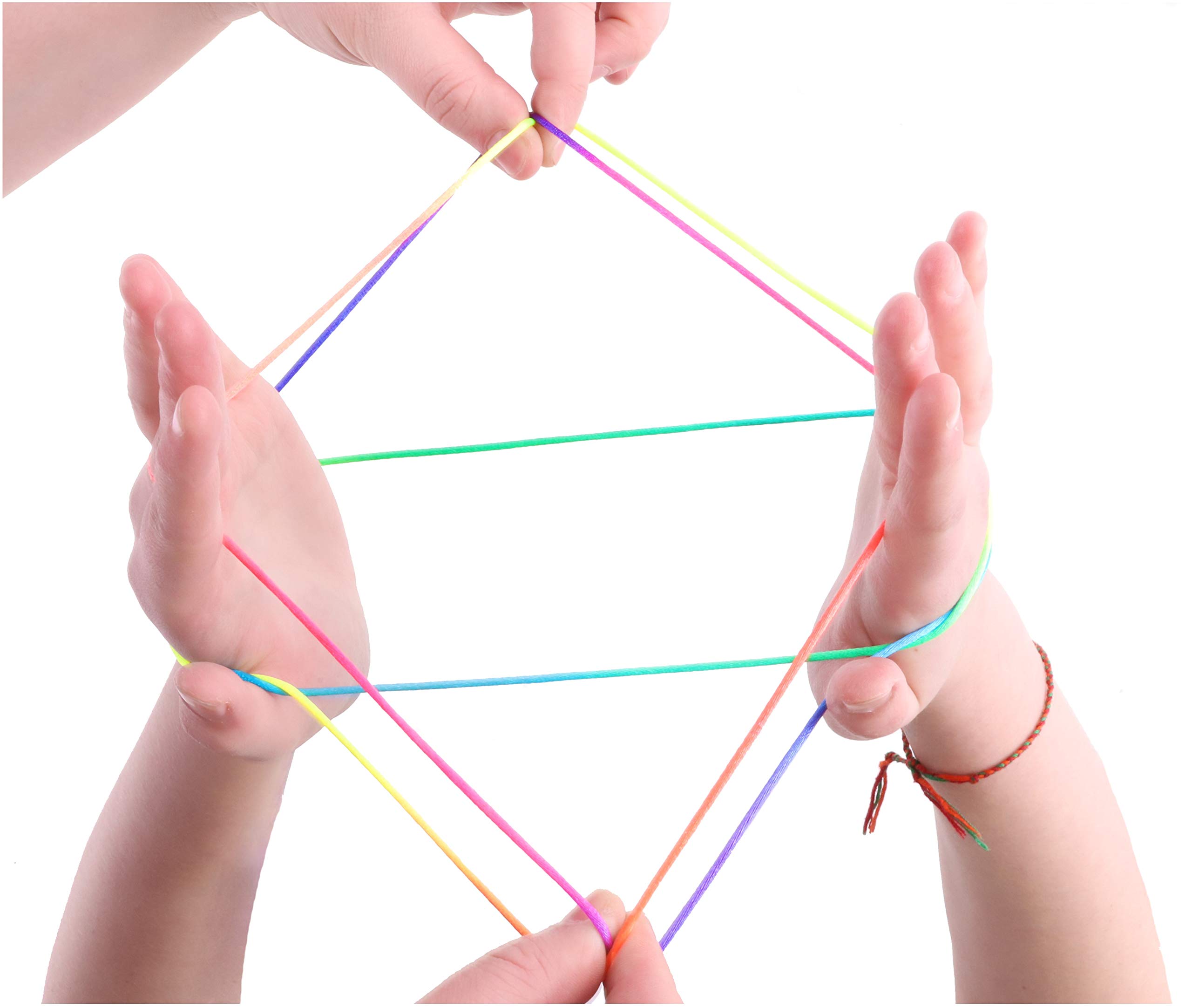 Toyland® Cats Cradle - Cat's Cradle - Magical String Art - Multi-Coloured Tricks - Retro Toys (Rainbow)