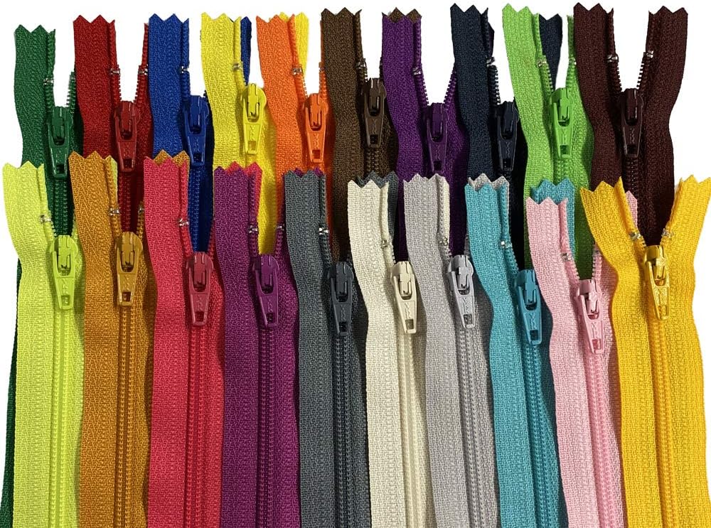 100 Pieces Ykk 3 Nylon Coil Zippers, Colorful Sewing