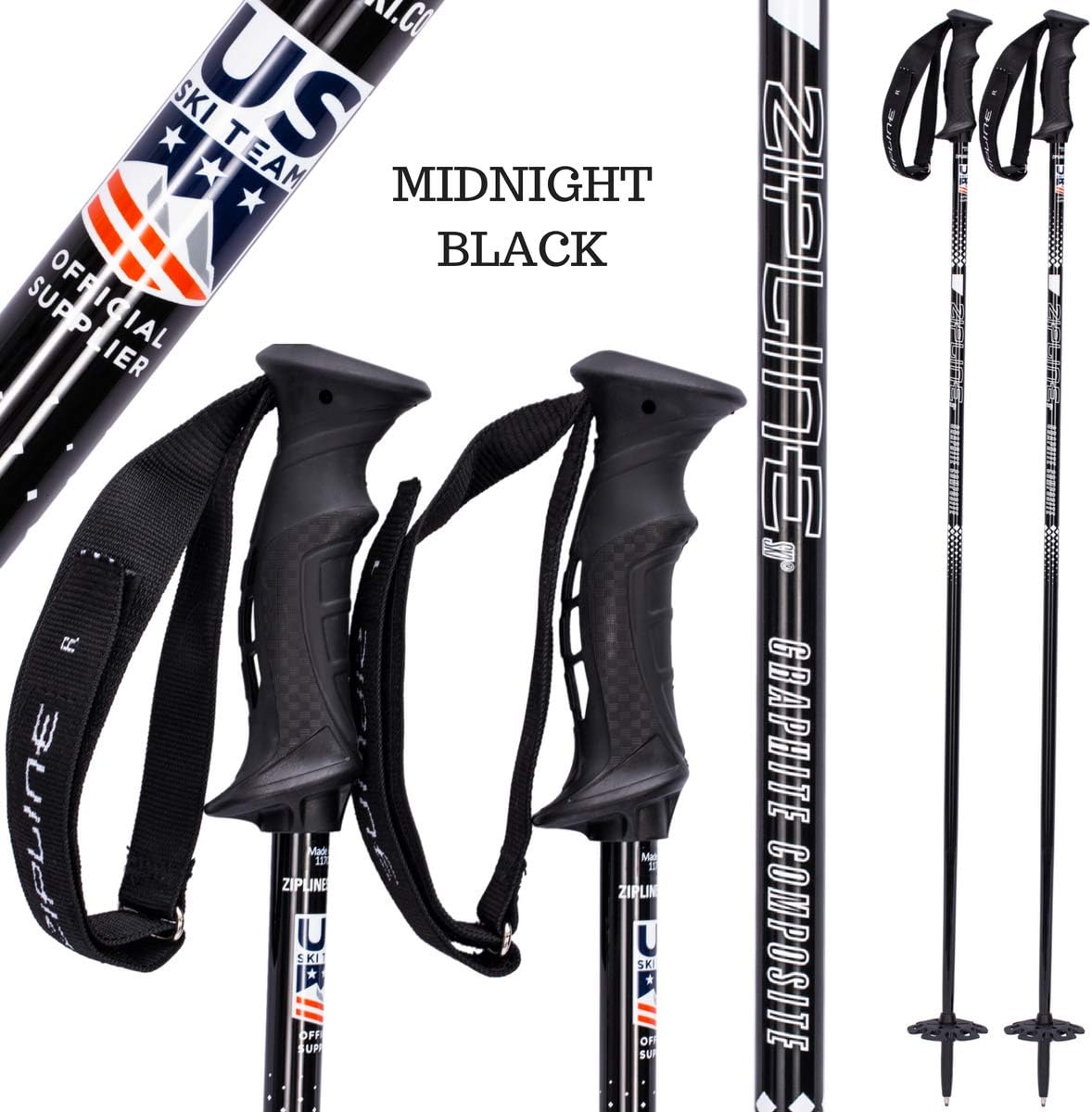 Ski Poles Graphite Carbon Composite - Zipline Blurr 16.0 - U.S. Ski Team Official Supplier