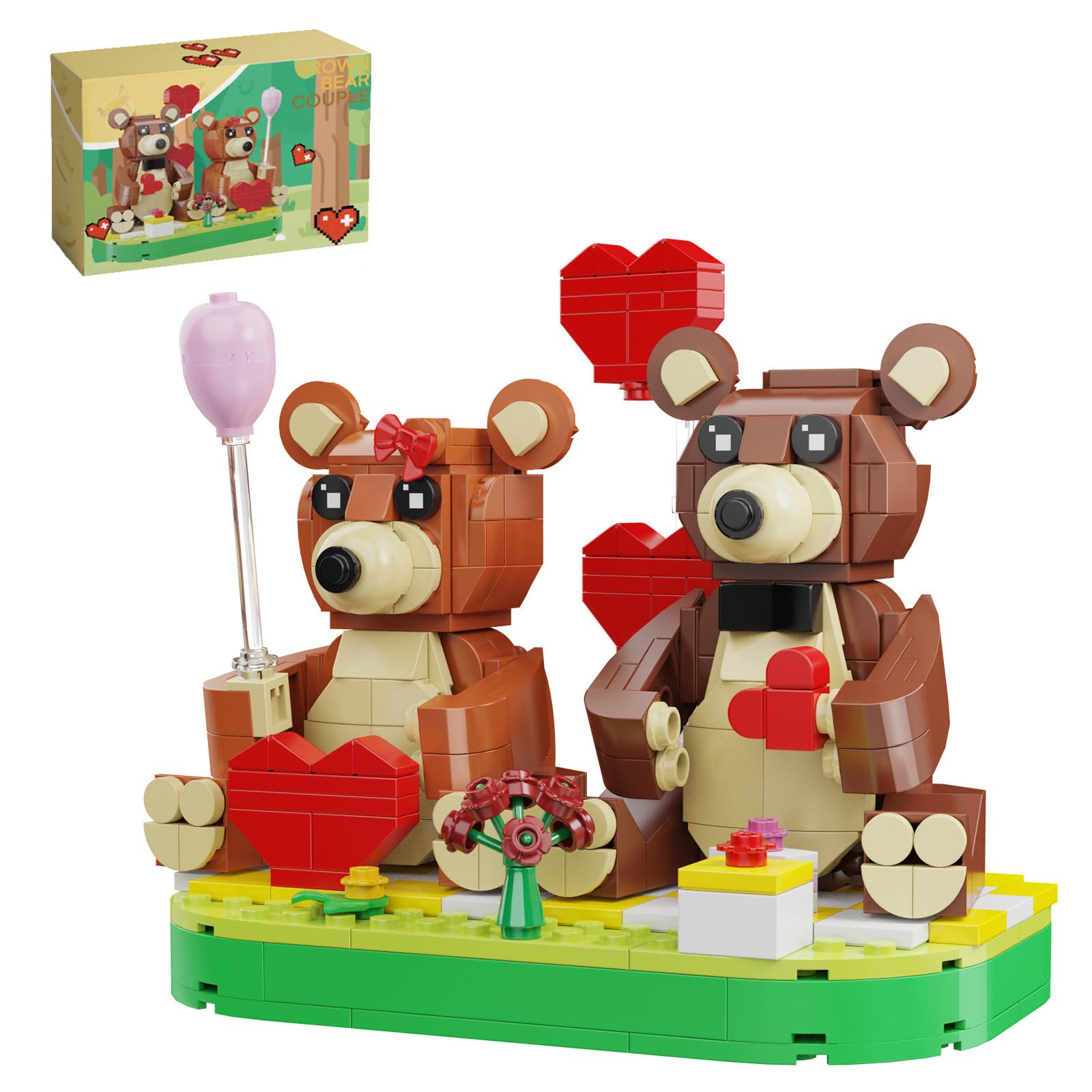 Photo 1 of *** missing prt*** Valentine’s Day Brown Bear Building Sets for Lover Friends Her, School Classroom Gift Exchange for Kids, Compatible with Lego Bear Desktop Decorative Ornaments (402 Pcs)
