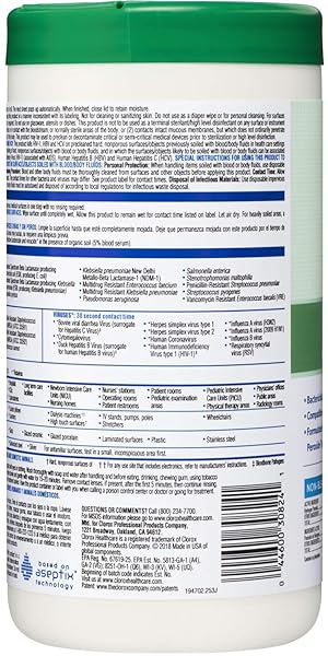 CLOROX HEALTHCARE HYDROGEN PEROXIDE CLEANER DISINFECTANT WIPES, 6.75″ X 9″, 95 COUNT (PACKAGE MAY VARY)