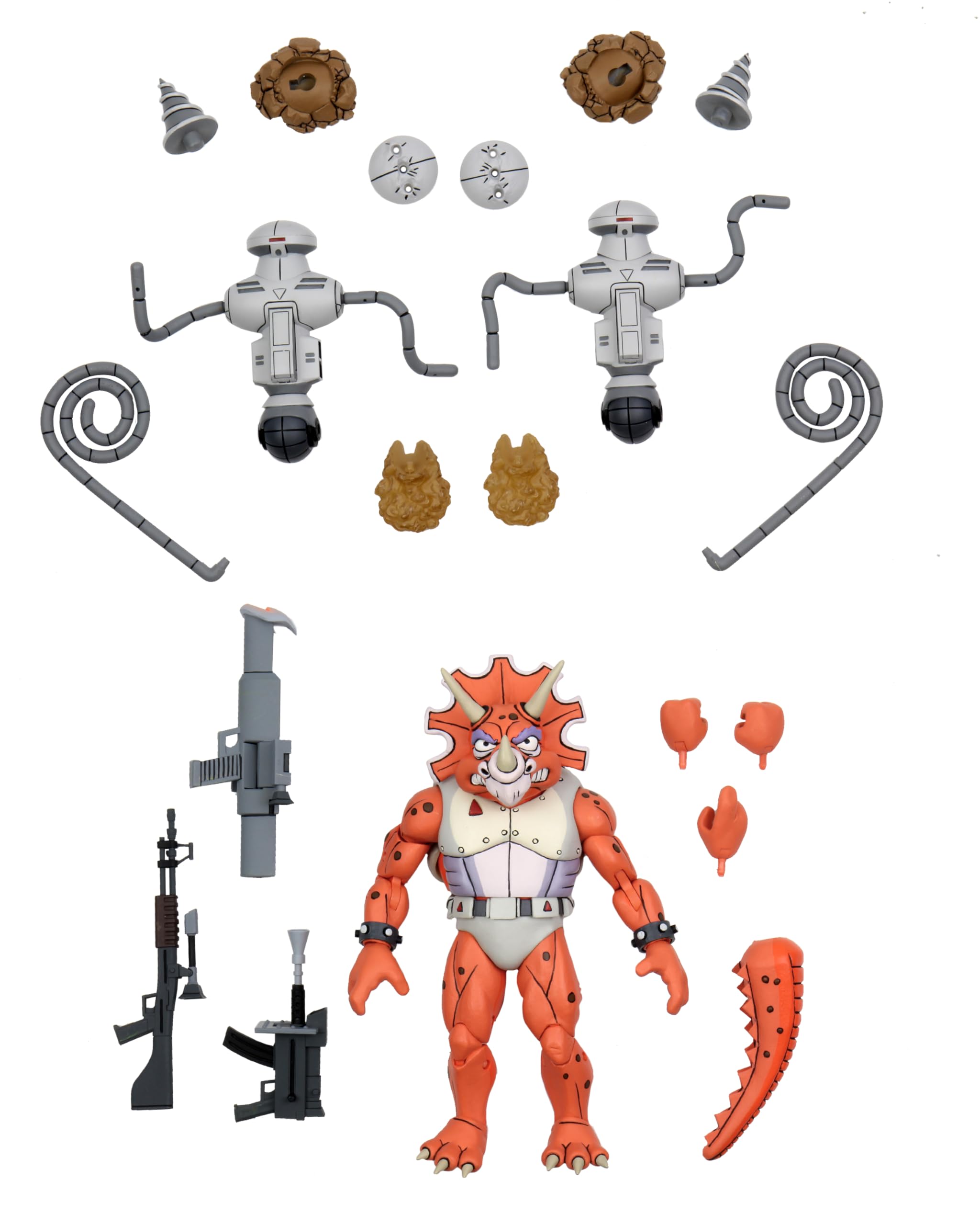 7" TMNT Cartoon Triceraton Infantryman & Roadkill Rodney 2 Pack Figure