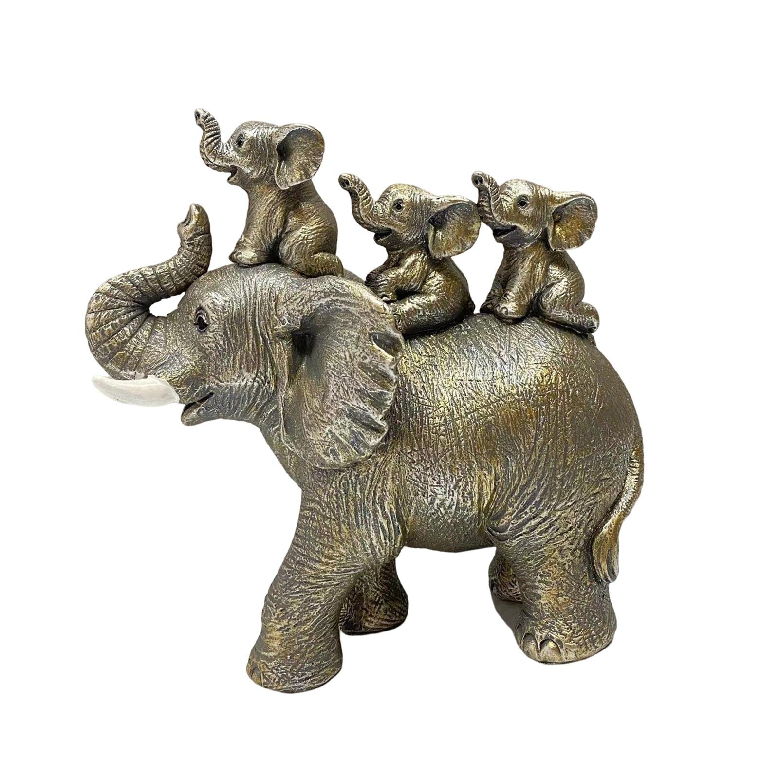 Colcolo Decorative Elephant Statue, Table Collectable Resin Sculpture Craft Ornament Animal Figurine for Festivals Wedding Home Dining Room, Silver