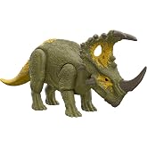 Mattel Jurassic World Dominion Roar Strikers Dinosaur Action Figure with Roaring Sound &amp; Attack Action, Sinoceratops Dino Toy Includes Downloadable App &amp; AR