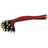 zdyCGTime 25CM DC Power Pigtail Barrel Plug Connector Cable, 12V 1-3A DC 5.5mm x 2.1mm Male Connectors for for CCTV Security Camera and 12V Power Supply Adapter(2.1mm x 5.5 mm 20 Pack/M)