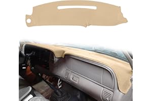 HanLanKa Dash Cover Custom Fit for 1997-2000 Chevy Chevrolet/GMC C1500 C2500 C3500 K1500 K2500 K3500, 1997-1999 GMC Yukon/Chevy Tahoe, 1999-2000 Cadillac Escalade,Dashboard Cover Mat Pad (Beige)