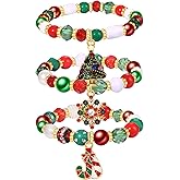 NLCAC Mardi Gras Bracelets for Women Glitter Mask Crown Fleur De Lis Charm Bracelets Purple Green Gold Beaded Stretch Bracelets Carnival Holiday Accessory Party Gifts