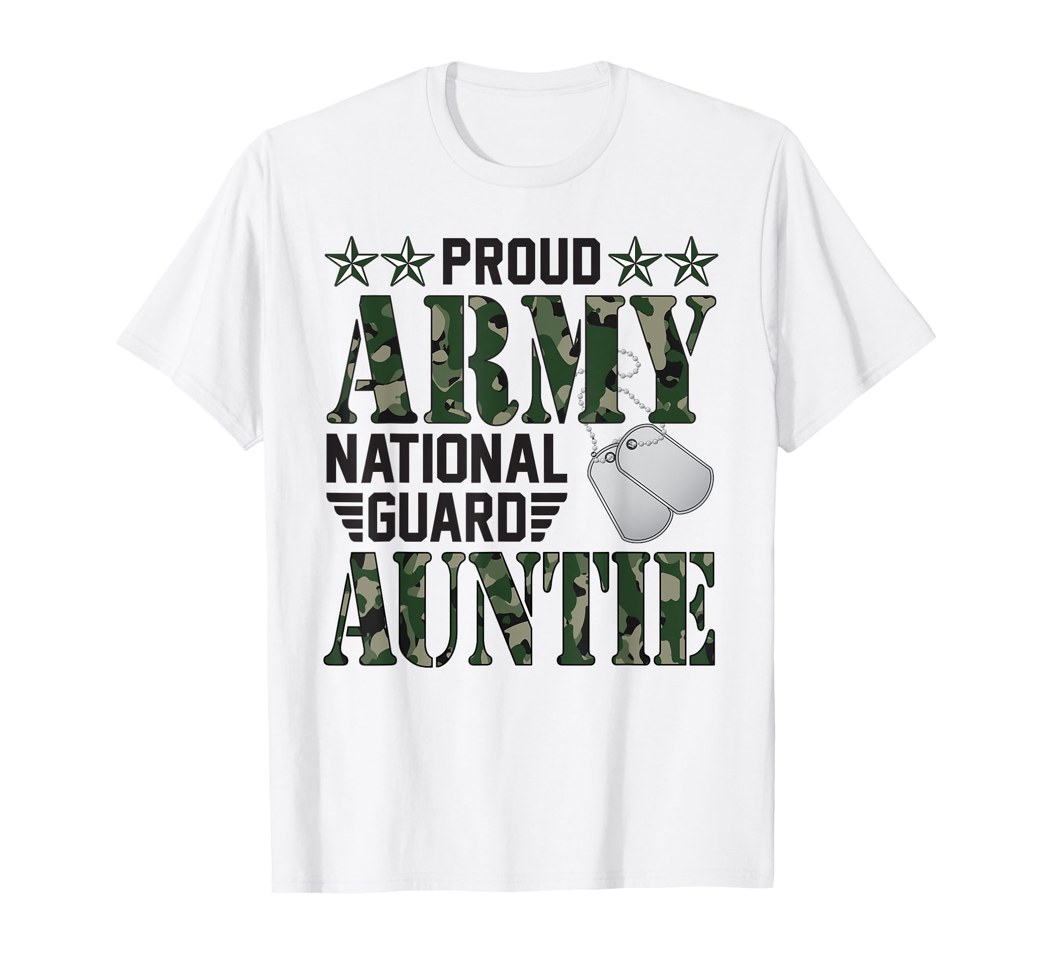 Photo 1 of Proud Army National Guard Auntie Military Family Veteran T-Shirt M