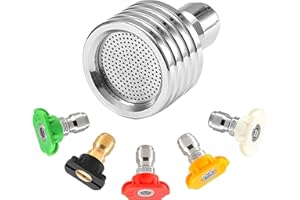 Tool Daily Pressure Washer Shower Nozzle for Soft Wash, 5 Power Washer Nozzle Tips, Soft Rain Shower Sprinkler for Car Washing and Garden Watering, 1/4 Inch Quick Connect
