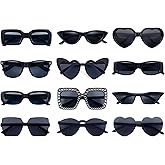 Matcheck 12 Mixed Style Colored Sunglasses Classic Retro Party Favors Eyewear Costume Accessories Bulk Glasses Unisex Adult