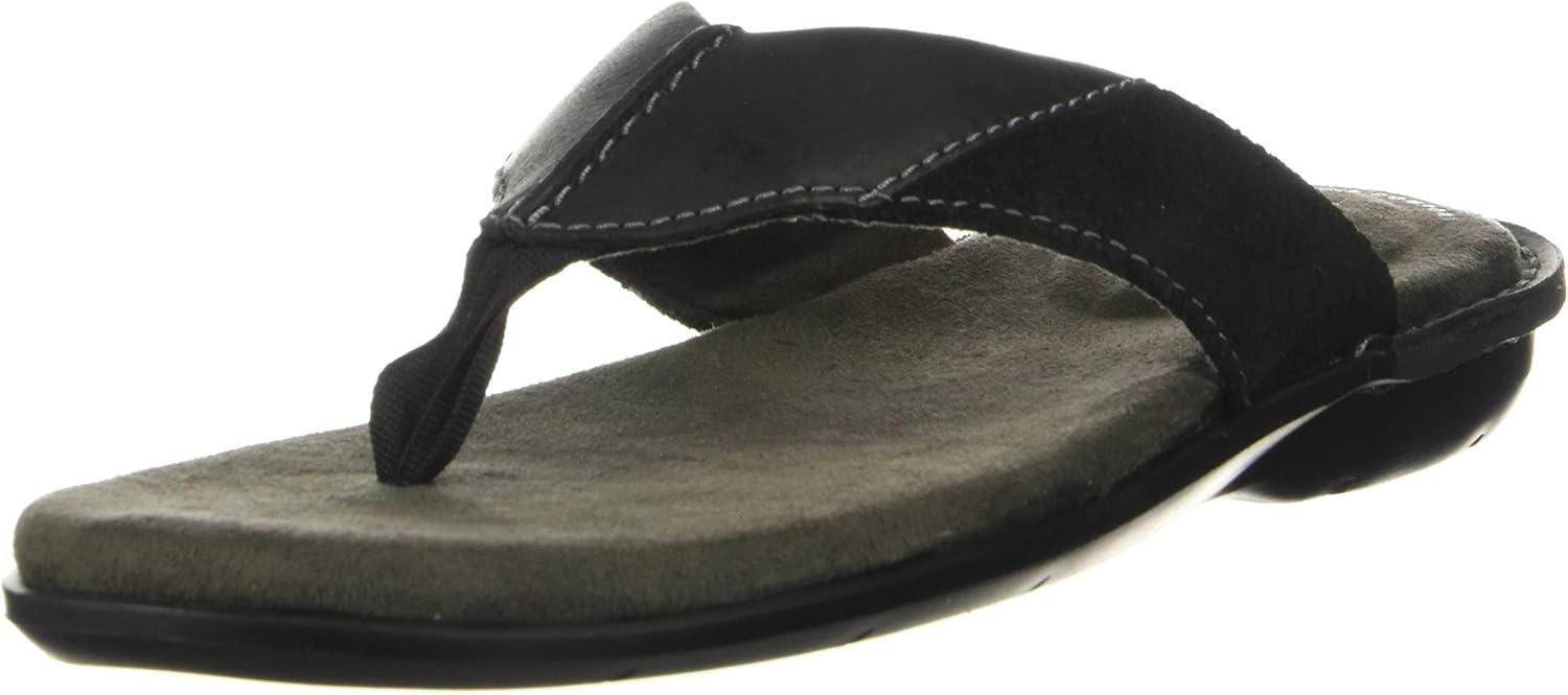clarks flip flops mens black