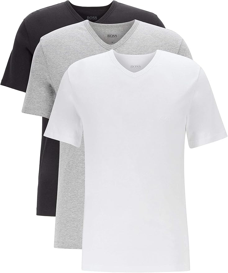 BOSS Herren T-Shirts 3er Pack - 100% Baumwolle Basic Shirts - Klassische Unterhemden