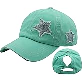 ProMindFun Womens Pony Hat High Ponytail Baseball Cap Girls Messy Bun Caps Camouflage Trucker Bad Hair Day Adjustable Dad Hat