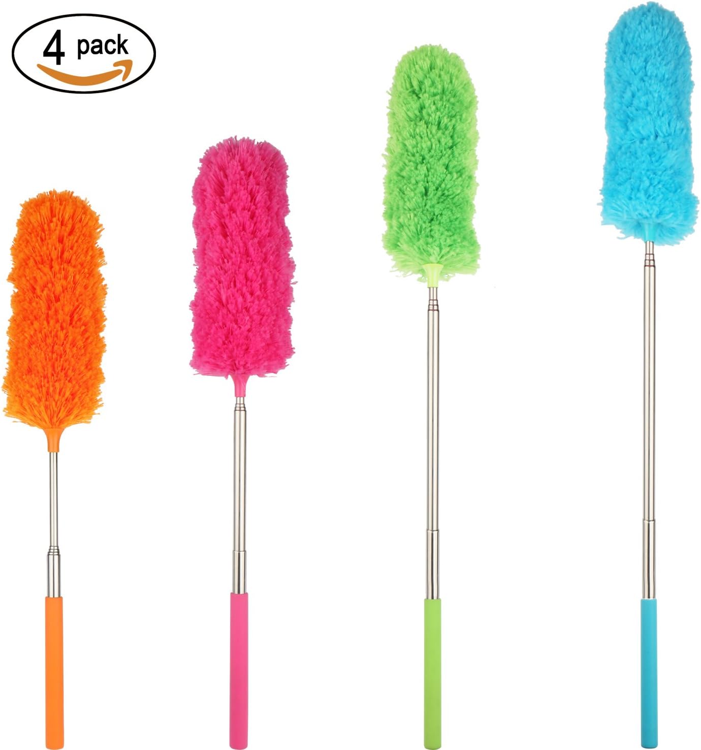 4 Pack Telescopic Duster Bendable Static Duster with Extendable Pole