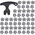 51 Pcs Golf Shoe Spikes Replacements Set 50 Golf Shoe Cleats Replacement & 1 Black Golf Cleats Spanner Metal Thread Screw 6 mm Dia Golf Cleats Replacement Golf Accessories Golf Gifts