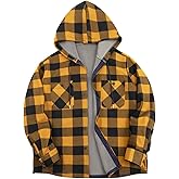 WHCPCYO Men's Flannel Hoodie Shirts Casual Button Down Plaid Shirt Jackets for Men Long Sleeve Stylish with Hat
