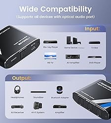 NEWCARE Optical Audio Splitter 1 in 3 Out,SPDIF