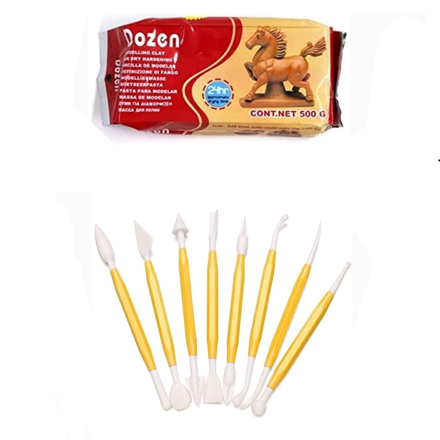 Pehrovin Ventures 500gm Dozen Air Dry Clay/Air Hardening Clay/Modelling