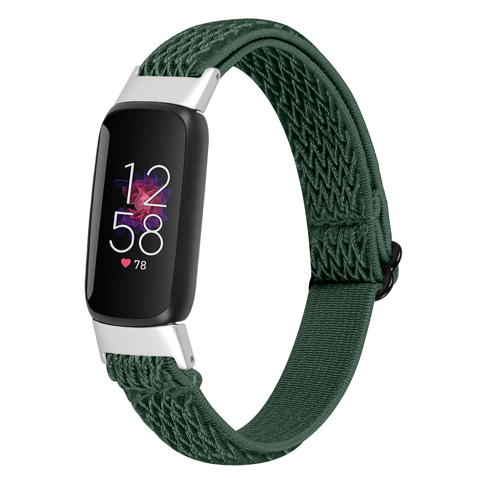Ginamart Nylon Strap Compatible with Fitbit Luxe Strap, Soft Adjustable Woven Sport Elastic Replacement Strap Wristband for Women Men (Army Green)
