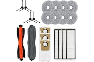 Moupaa 21 Pack Accessories Kit Replacement for Dreame L20 Ultra X20 Pro/ X20 Pro Plus Robot Vacuum Cleaner Parts, 2Main Brush, 3Dust Bag, 4Filter, 4Side Brush, 8Mop Cloth
