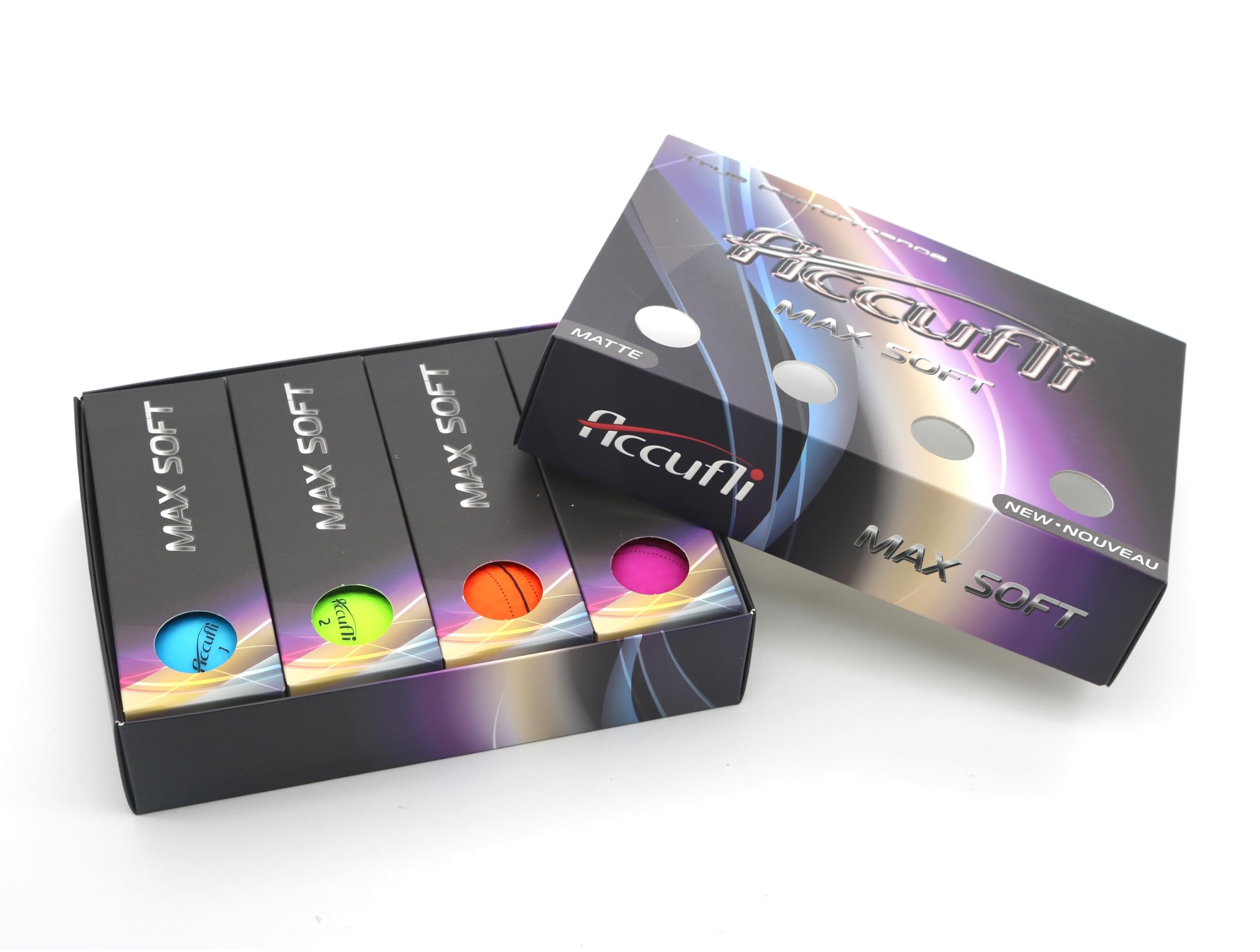 ACCUFLI Max Soft Golf Balls (Matte Mix 12PK)