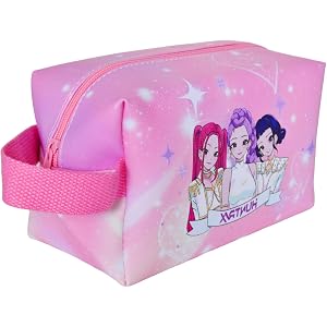 THOAML Travel Makeup Bag, Demon Movie Hunters bag Large Capacity Cartoon Cosmetic Bag with Zipper,Portable PU Travel Toiletry
