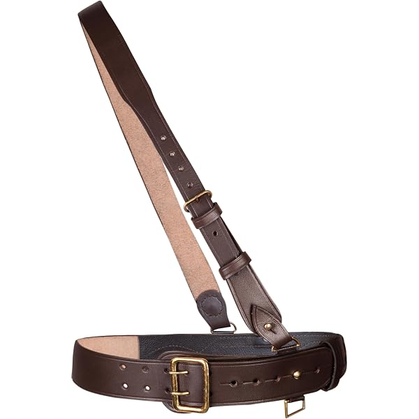 Genuine British Army Sam Browne Belt - Brown Leather Complete With Cross Strap, Military Issue