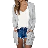 DB MOON Womens Long Cardigan 2026 Fall Lightweight Long Sleeve Open Front Sweater with Pockets