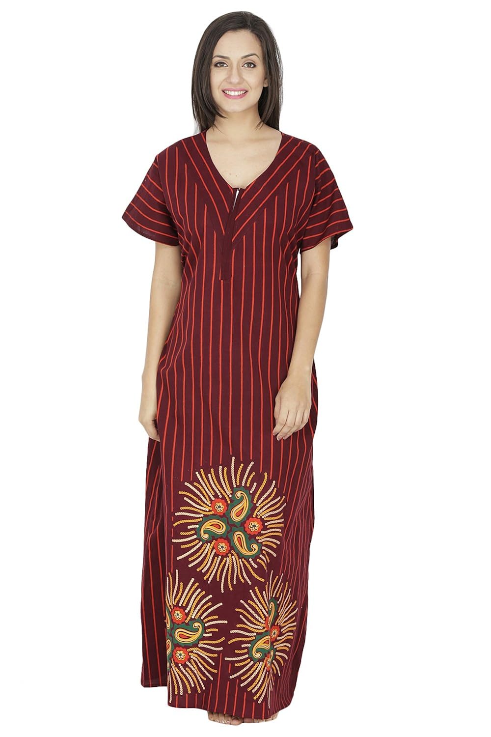 secret wish women's cotton nighty, nightdress (free size)