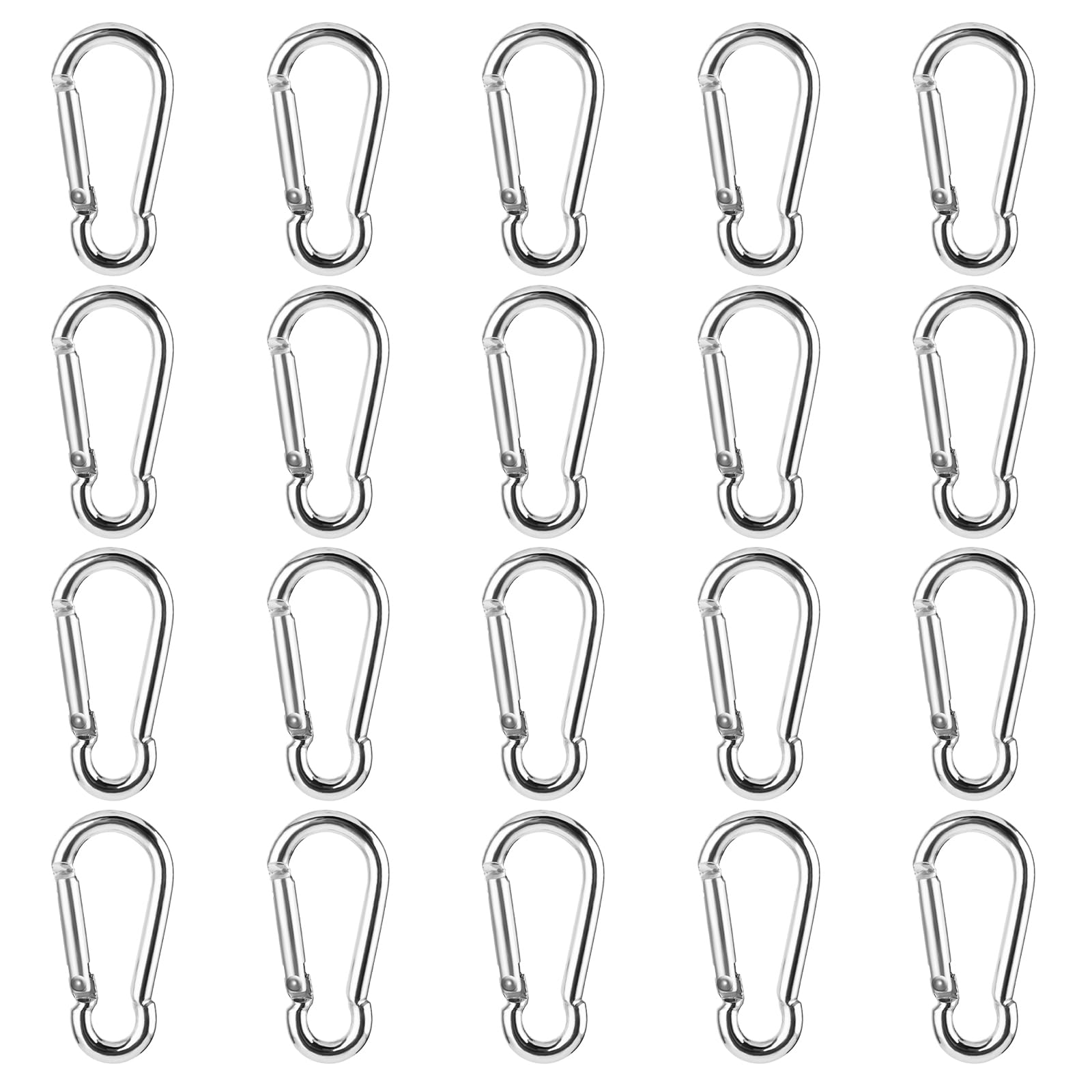 20 PCS Carabiner Clips Snap Hooks, Aluminum Carabiner Keychain, Small Karabiner Keyring Clip Snap Hook for Backpack Dog Leash Fishing Camping Awning (Not for Climbing)